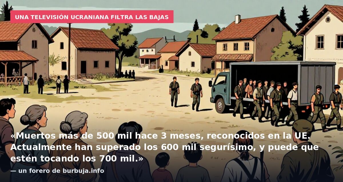 Una televisión ucraniana filtra las bajas: «Muertos más de 500 mil hace 3 meses, reconocidos en la UE. Actualmente han superado los 600 mil segurísimo, y puede que estén tocando los 700 mil.» — un forero de burbuja.info