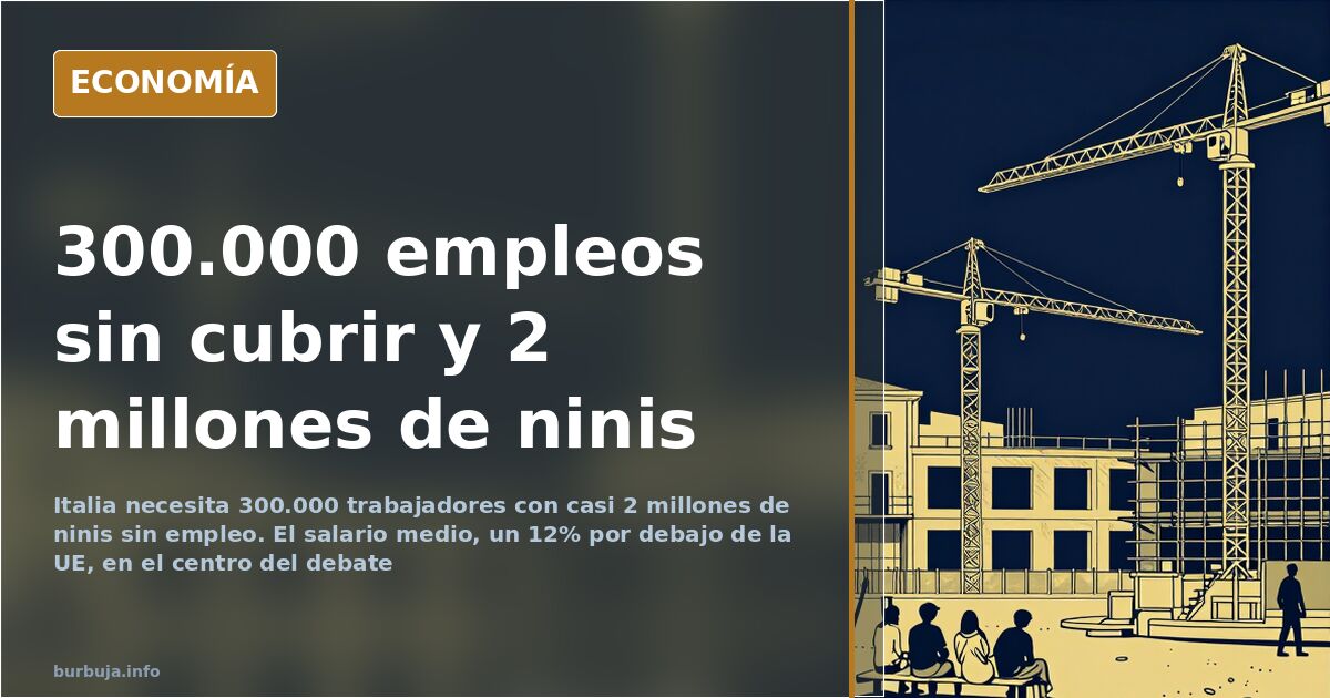 Italia busca 300.000 trabajadores con casi 2 millones de ninis