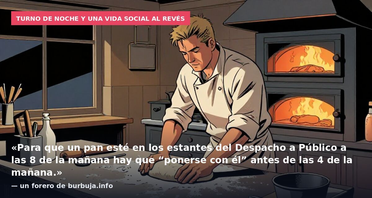 Turno de noche y una vida social al revés: «Para que un pan esté en los estantes del Despacho a Público a las 8 de la mañana hay que “ponerse con él” antes de las 4 de la mañana.» — un forero de burbuja.info