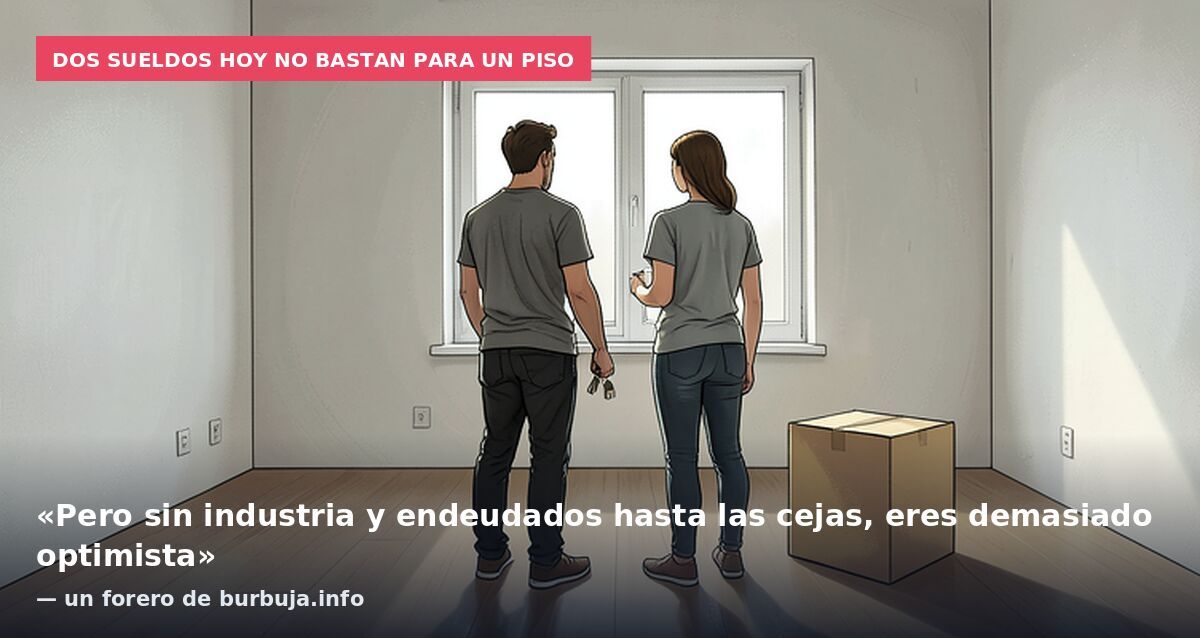 Dos sueldos hoy no bastan para un piso: «Pero sin industria y endeudados hasta las cejas, eres demasiado optimista» — un forero de burbuja.info