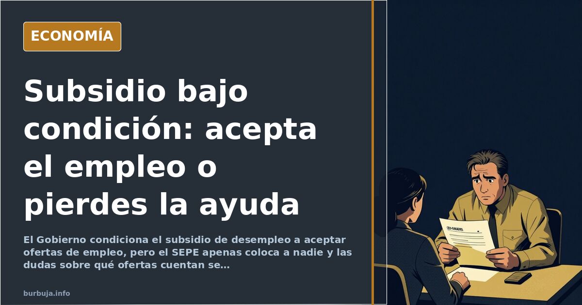 El Gobierno condiciona el subsidio a aceptar el empleo ofrecido
