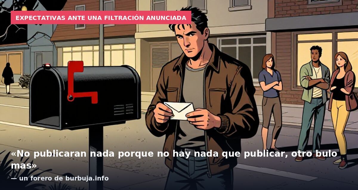 Expectativas ante una filtración anunciada: «No publicaran nada porque no hay nada que publicar, otro bulo mas» — un forero de burbuja.info