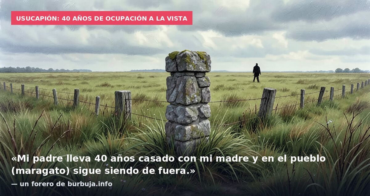 Usucapión: 40 años de ocupación a la vista: «Mi padre lleva 40 años casado con mi madre y en el pueblo (maragato) sigue siendo de fuera.» — un forero de burbuja.info