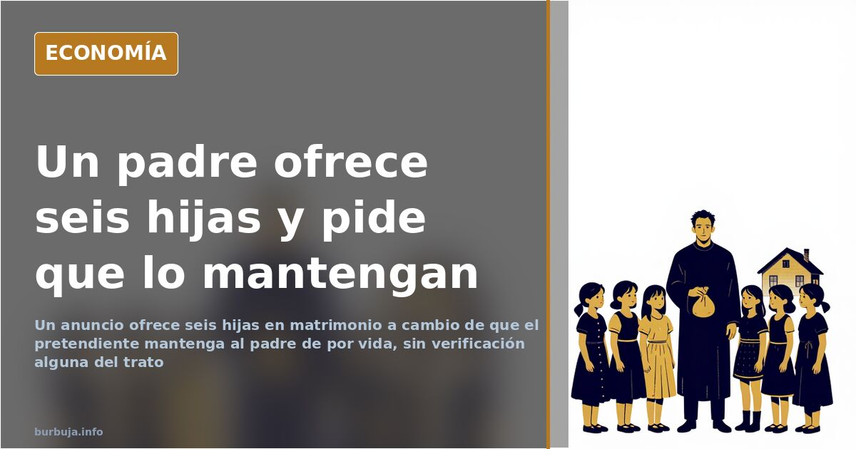 Seis hijas y una dote al revés: el suegro que pide manutención