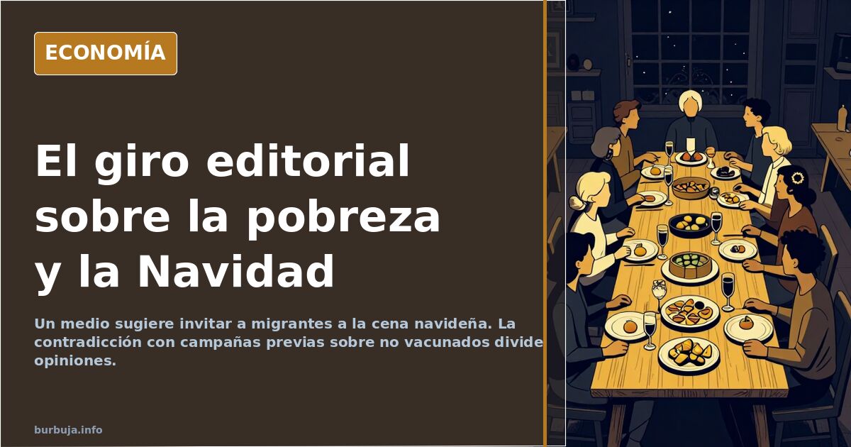 Mesa navideña con platos tradicionales y una silla vacía reservada, simbolizando la invitación a personas migrantes