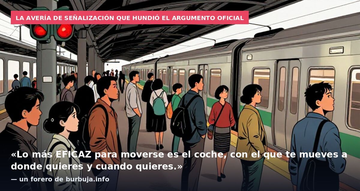 La avería de señalización que hundió el argumento oficial: «Lo más EFICAZ para moverse es el coche, con el que te mueves a donde quieres y cuando quieres.» — un forero de burbuja.info