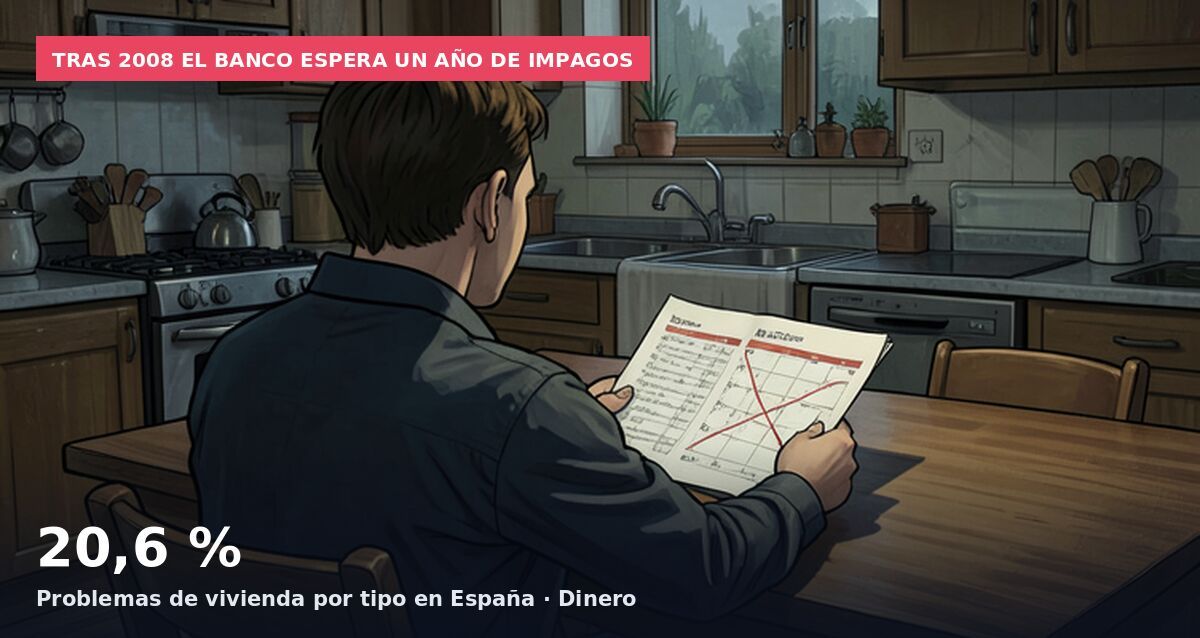 Tras 2008 el banco espera un año de impagos: 20,6 % Problemas de vivienda por tipo en España · Dinero