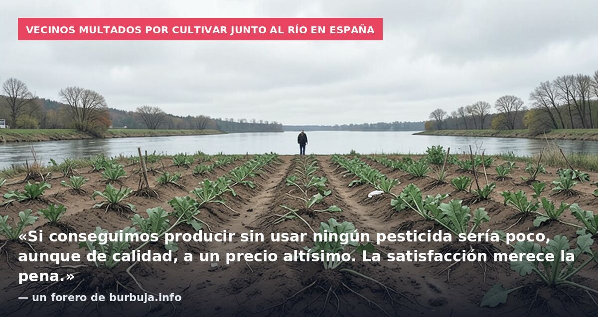Vecinos multados por cultivar junto al río en España: «Si conseguimos producir sin usar ningún pesticida sería poco, aunque de calidad, a un precio altísimo. La satisfacción merece la pena.» — un forero de burbuja.info
