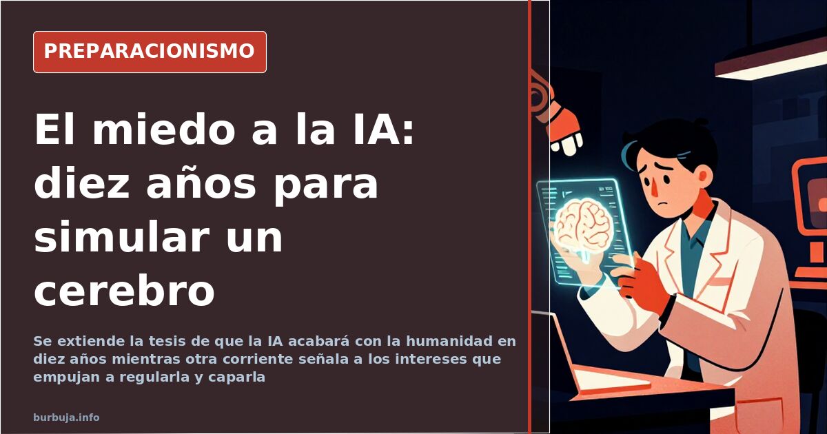 Red neuronal artificial sobre un ordenador doméstico, en alusión al miedo a una inteligencia artificial descontrolada