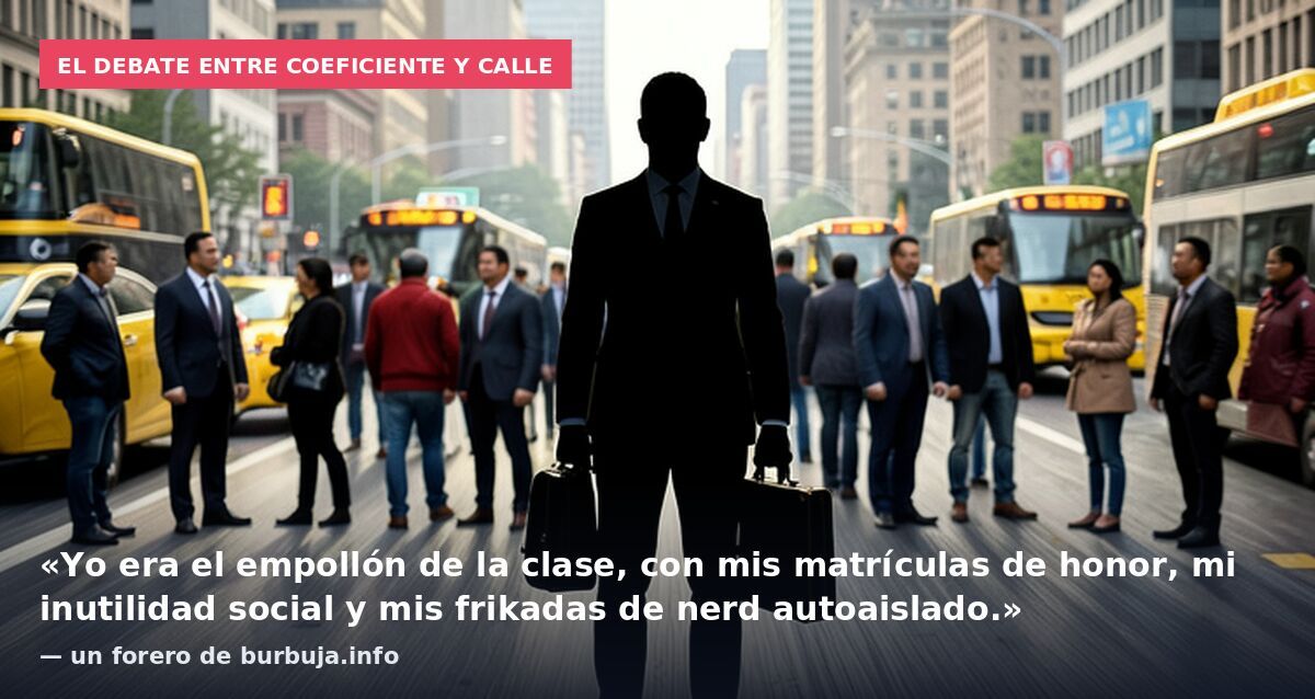 El debate entre coeficiente y calle: «Yo era el empollón de la clase, con mis matrículas de honor, mi inutilidad social y mis frikadas de nerd autoaislado.» — un forero de burbuja.info
