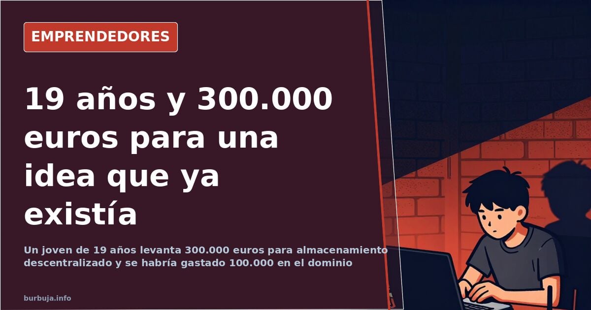 Joven emprendedor frente a un portátil, imagen que ilustra la startup de almacenamiento descentralizado en blockchain
