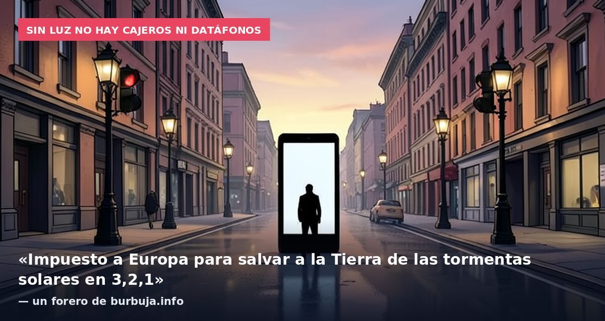 Sin luz no hay cajeros ni datáfonos: «Impuesto a Europa para salvar a la Tierra de las tormentas solares en 3,2,1» — un forero de burbuja.info