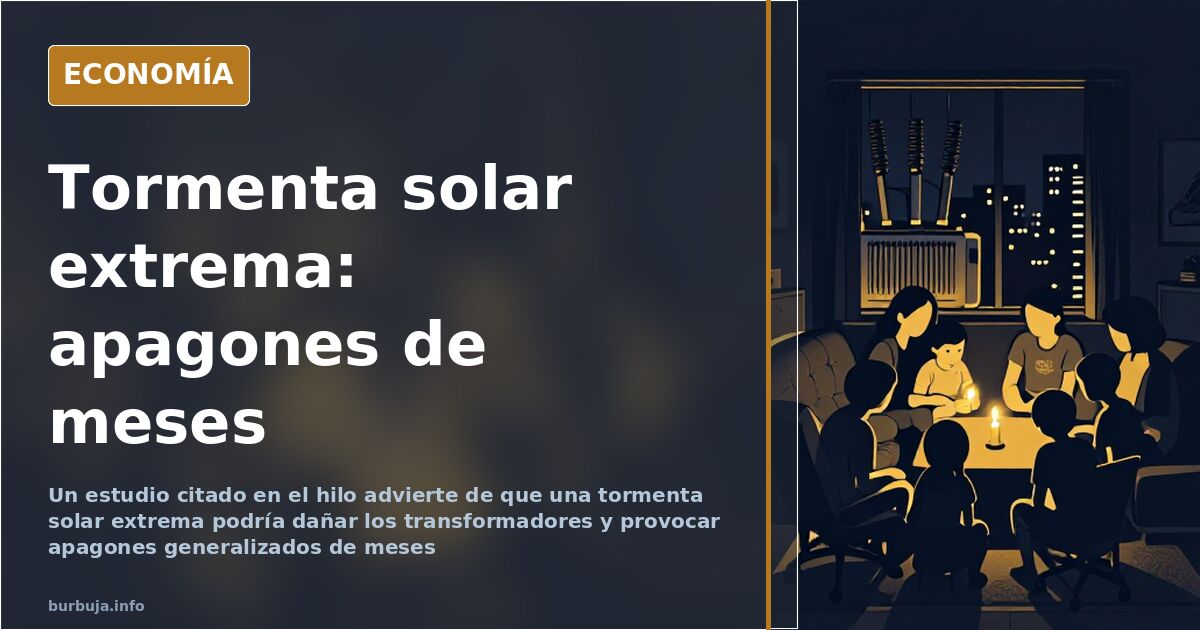 Tormenta solar extrema: riesgo de apagones de meses