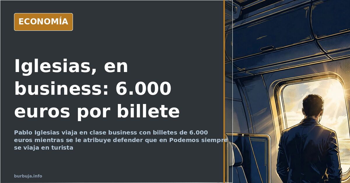 Asientos de clase business de un avión con una figura masculina de espaldas, sobre el viaje en business de Pablo Iglesias