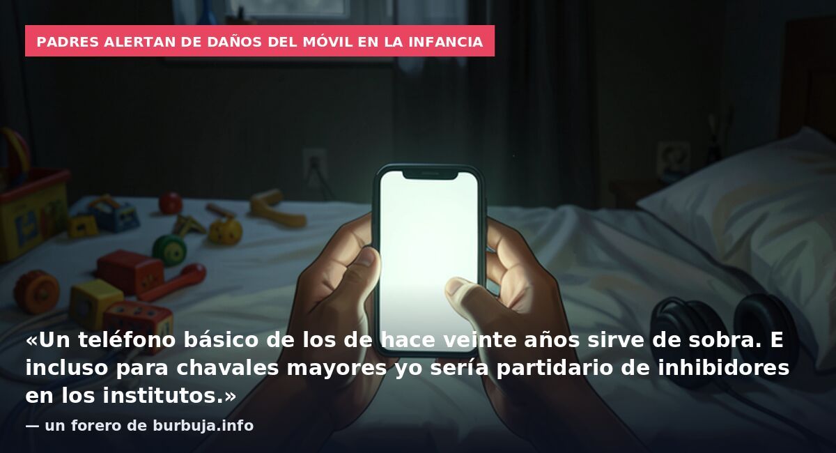 Padres alertan de daños del móvil en la infancia: «Un teléfono básico de los de hace veinte años sirve de sobra. E incluso para chavales mayores yo sería partidario de inhibidores en los institutos.» — un forero de burbuja.info
