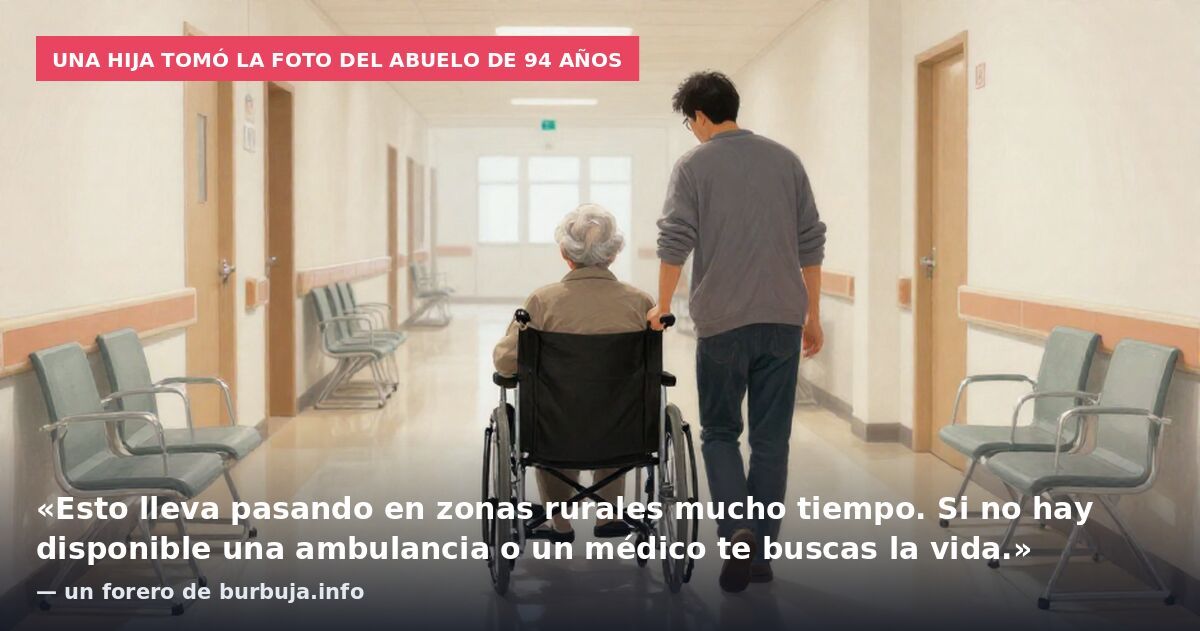 Una hija tomó la foto del abuelo de 94 años: «Esto lleva pasando en zonas rurales mucho tiempo. Si no hay disponible una ambulancia o un médico te buscas la vida.» — un forero de burbuja.info