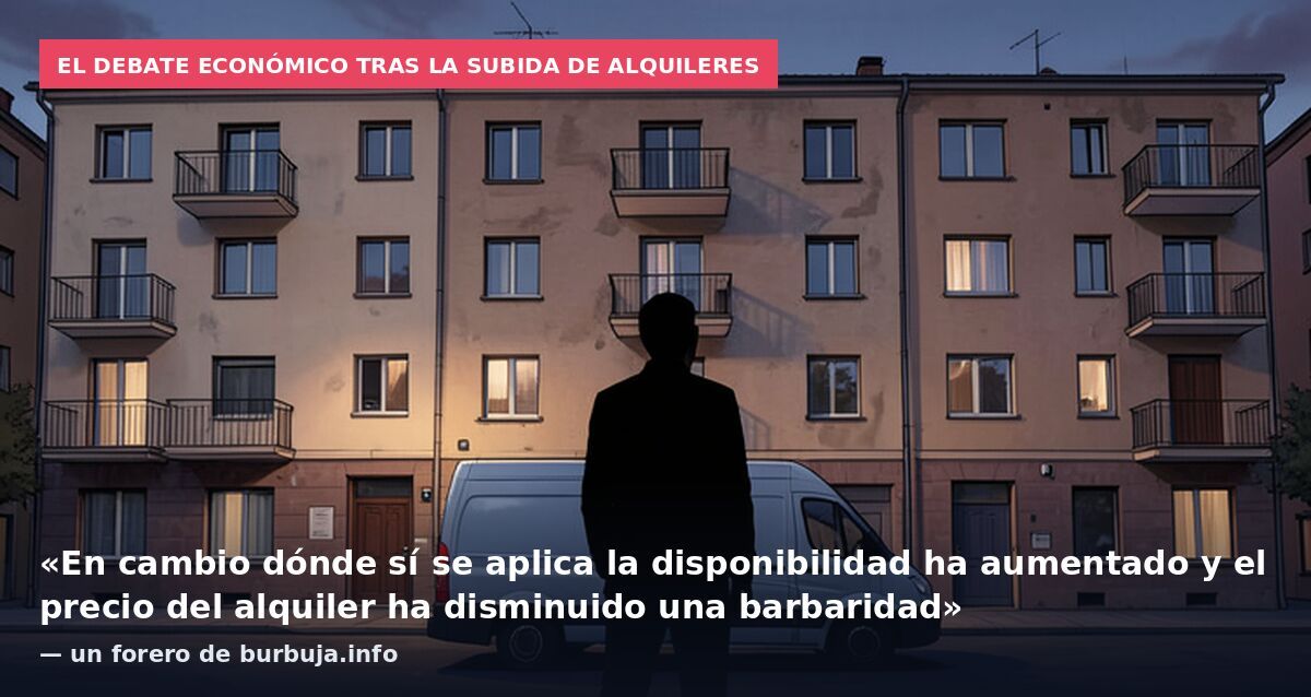 El debate económico tras la subida de alquileres: «En cambio dónde sí se aplica la disponibilidad ha aumentado y el precio del alquiler ha disminuido una barbaridad» — un forero de burbuja.info