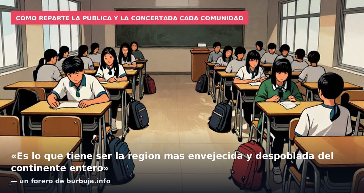 Cómo reparte la pública y la concertada cada comunidad: «Es lo que tiene ser la region mas envejecida y despoblada del continente entero» — un forero de burbuja.info