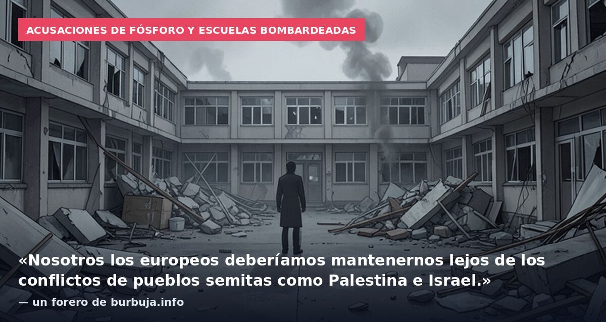 Acusaciones de fósforo y escuelas bombardeadas: «Nosotros los europeos deberíamos mantenernos lejos de los conflictos de pueblos semitas como Palestina e Israel.» — un forero de burbuja.info