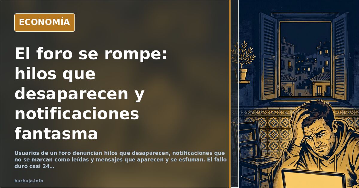 Ilustración editorial de un servidor con cables enredados y pantallas que muestran mensajes desapareciendo en un bucle tempor