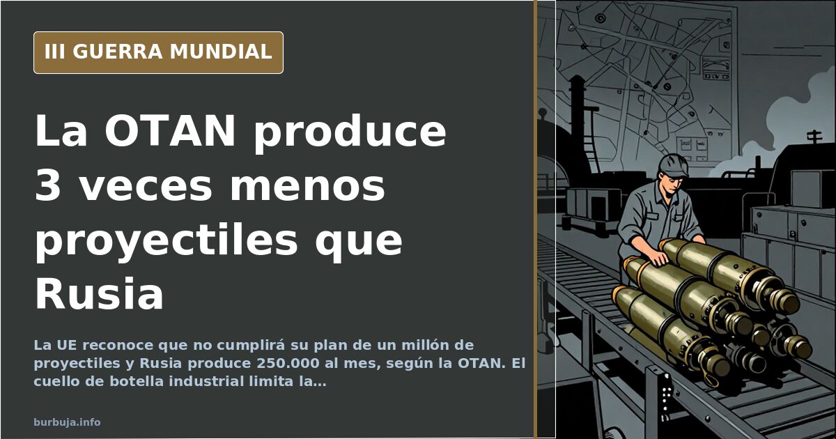 La UE no cumple su plan de un millón de proyectiles para Ucrania