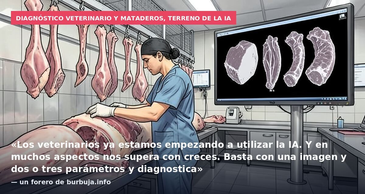 Diagnóstico veterinario y mataderos, terreno de la IA: «Los veterinarios ya estamos empezando a utilizar la IA. Y en muchos aspectos nos supera con creces. Basta con una imagen y dos o tres parámetros y diagnostica» — un forero de burbuja.info