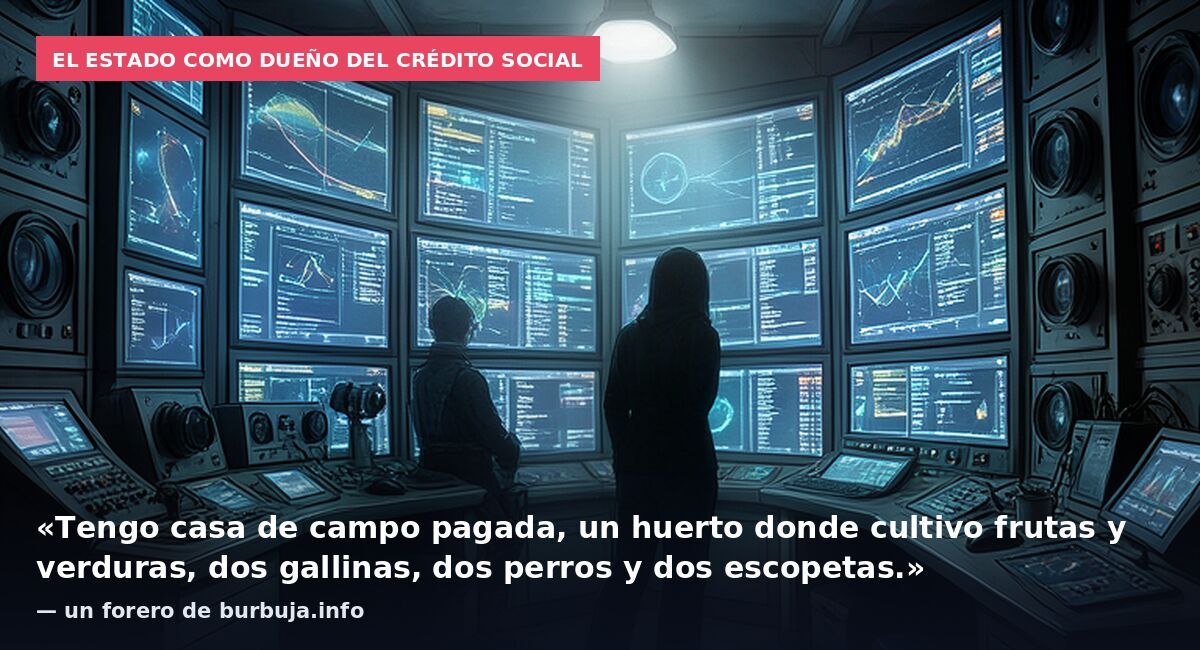 El Estado como dueño del crédito social: «Tengo casa de campo pagada, un huerto donde cultivo frutas y verduras, dos gallinas, dos perros y dos escopetas.» — un forero de burbuja.info