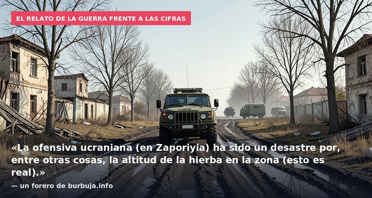 El relato de la guerra frente a las cifras: «La ofensiva ucraniana (en Zaporiyia) ha sido un desastre por, entre otras cosas, la altitud de la hierba en la zona (esto es real).» — un forero de burbuja.info
