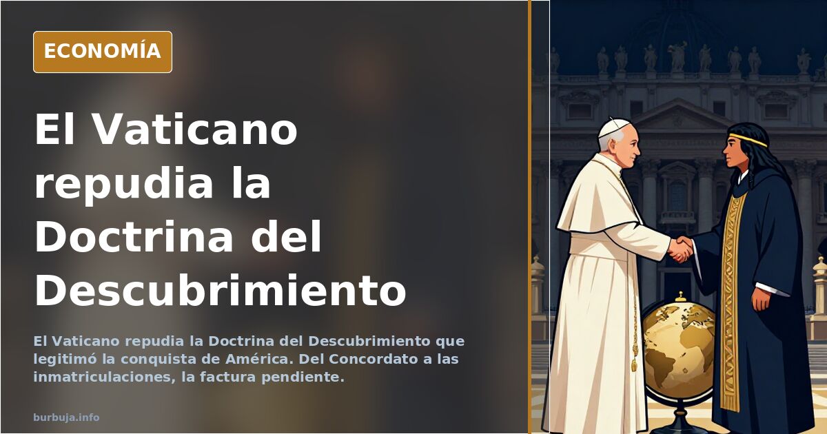 Ilustración editorial de un documento papal sellado sobre un mapa antiguo de América