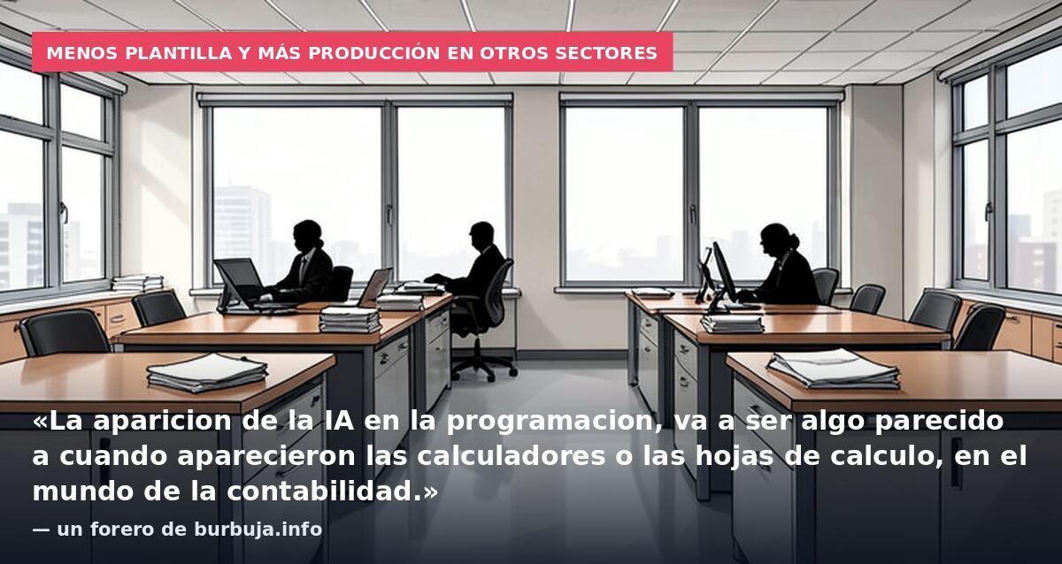 Menos plantilla y más producción en otros sectores: «La aparicion de la IA en la programacion, va a ser algo parecido a cuando aparecieron las calculadores o las hojas de calculo, en el mundo de la contabilidad.» — un forero de burbuja.info
