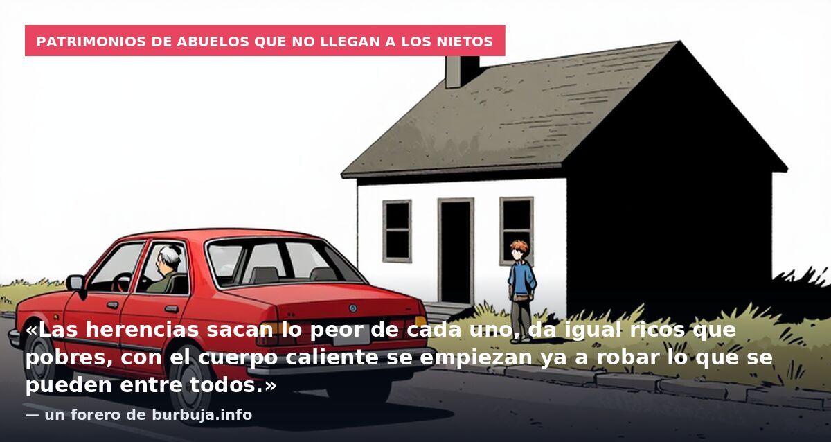 Patrimonios de abuelos que no llegan a los nietos: «Las herencias sacan lo peor de cada uno, da igual ricos que pobres, con el cuerpo caliente se empiezan ya a robar lo que se pueden entre todos.» — un forero de burbuja.info