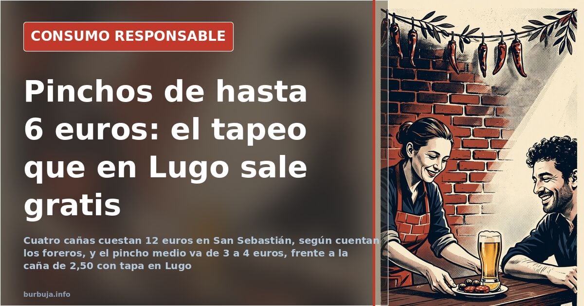San Sebastián charges up to €6 for pintxos that are free in Lugo