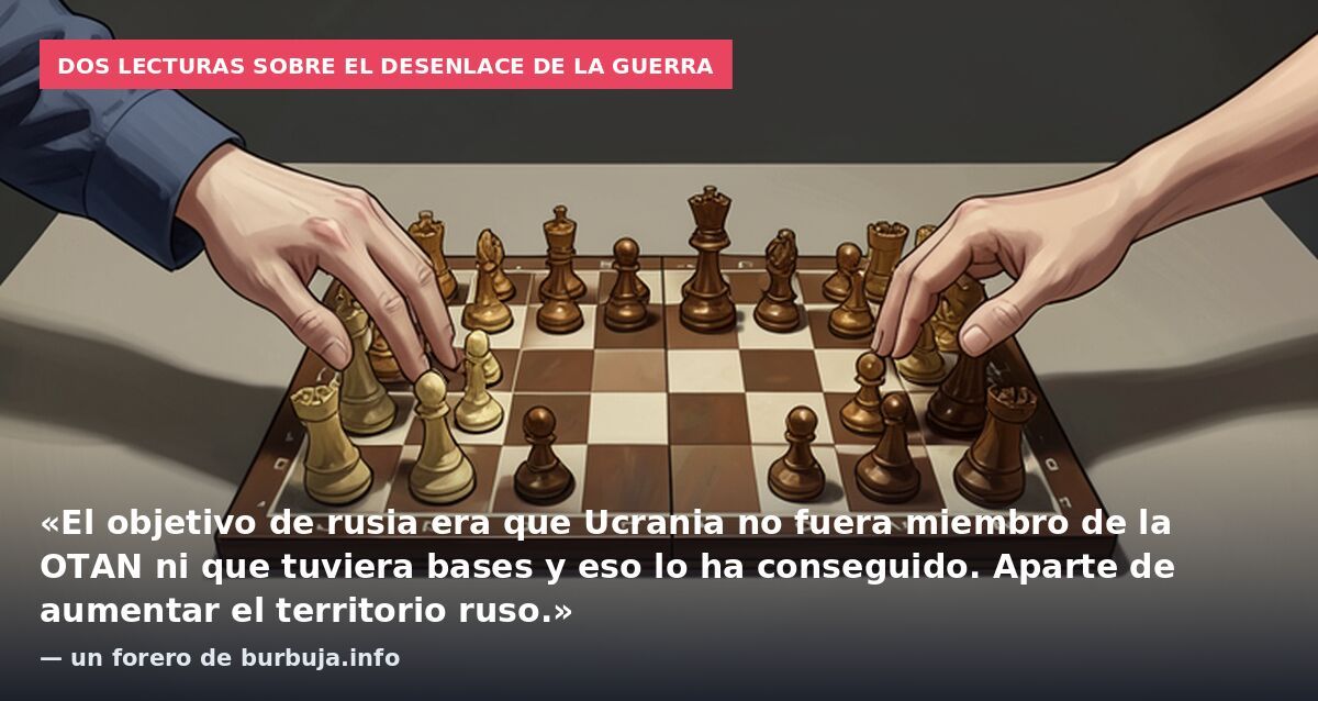 Dos lecturas sobre el desenlace de la guerra: «El objetivo de rusia era que Ucrania no fuera miembro de la OTAN ni que tuviera bases y eso lo ha conseguido. Aparte de aumentar el territorio ruso.» — un forero de burbuja.info