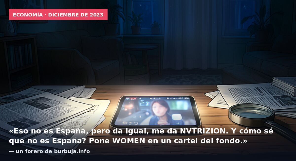 Economía · diciembre de 2023: «Eso no es España, pero da igual, me da NVTRIZION. Y cómo sé que no es España? Pone WOMEN en un cartel del fondo.» — un forero de burbuja.info