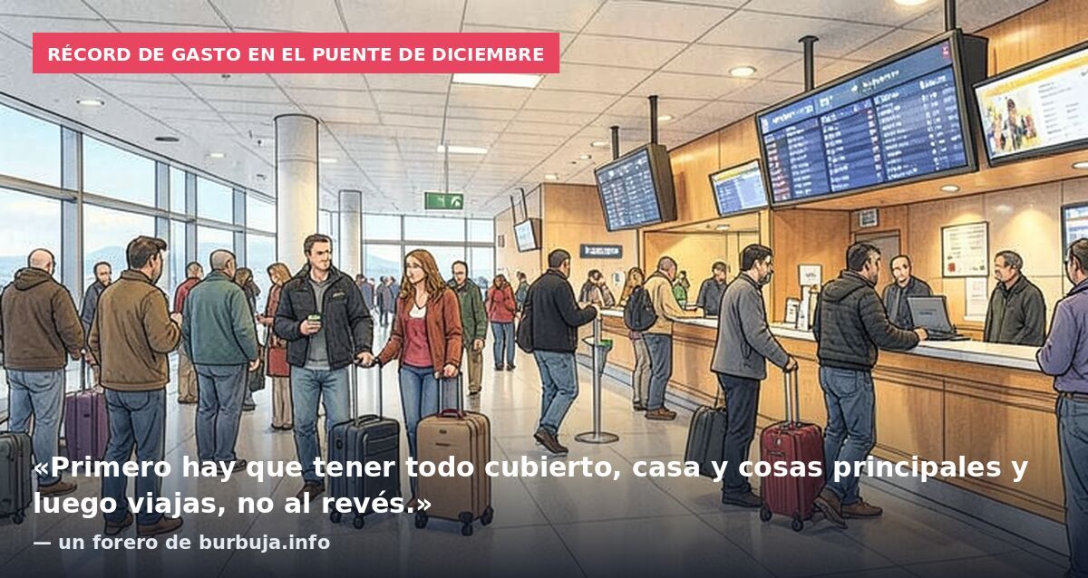 Récord de gasto en el puente de diciembre: «Primero hay que tener todo cubierto, casa y cosas principales y luego viajas, no al revés.» — un forero de burbuja.info