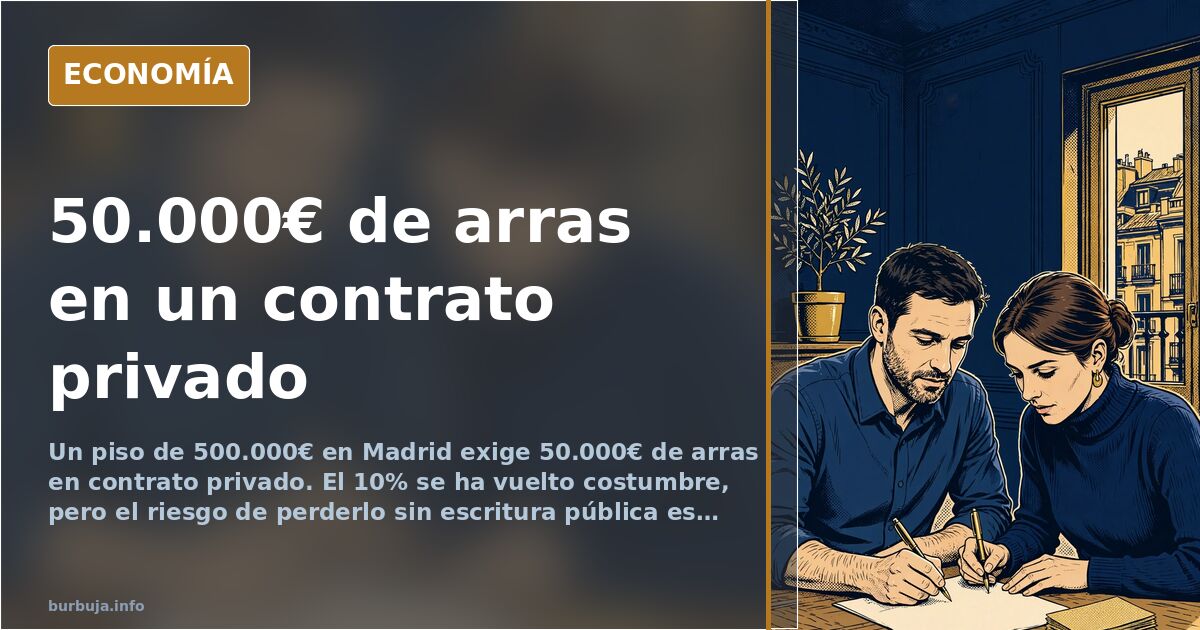 Arras del 10%: 50.000 euros sin escritura pública