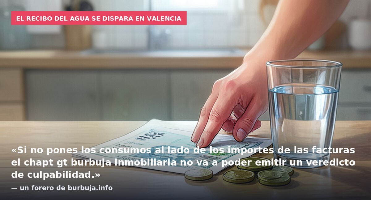 El recibo del agua se dispara en Valencia: «Si no pones los consumos al lado de los importes de las facturas el chapt gt burbuja inmobiliaria no va a poder emitir un veredicto de culpabilidad.» — un forero de burbuja.info
