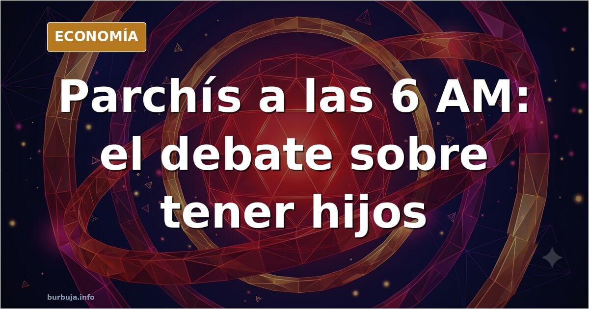 Ilustración de un padre y su hija jugando al parchís de madrugada, escena que abre el debate sobre la natalidad y el coste de