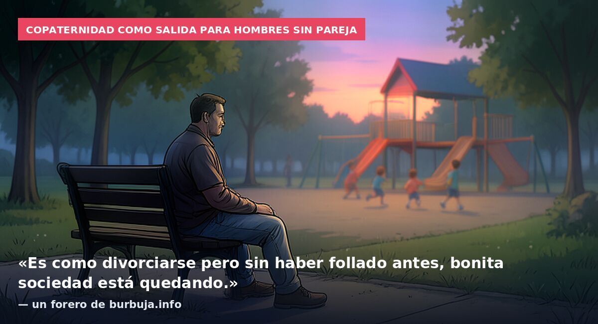 Copaternidad como salida para hombres sin pareja: «Es como divorciarse pero sin haber follado antes, bonita sociedad está quedando.» — un forero de burbuja.info