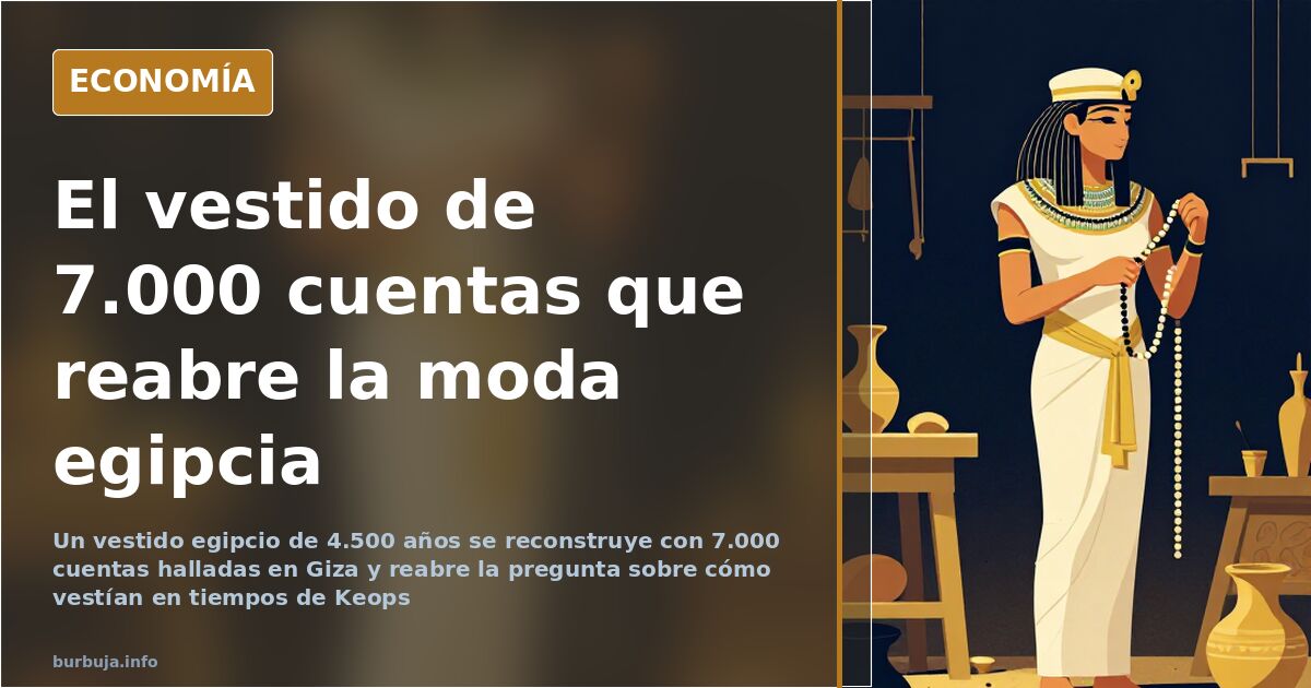 Recreación de un vestido del antiguo Egipto con 7.000 cuentas halladas en una tumba de Giza