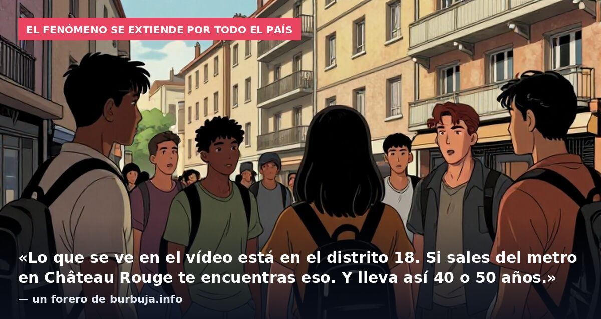 El fenómeno se extiende por todo el país: «Lo que se ve en el vídeo está en el distrito 18. Si sales del metro en Château Rouge te encuentras eso. Y lleva así 40 o 50 años.» — un forero de burbuja.info