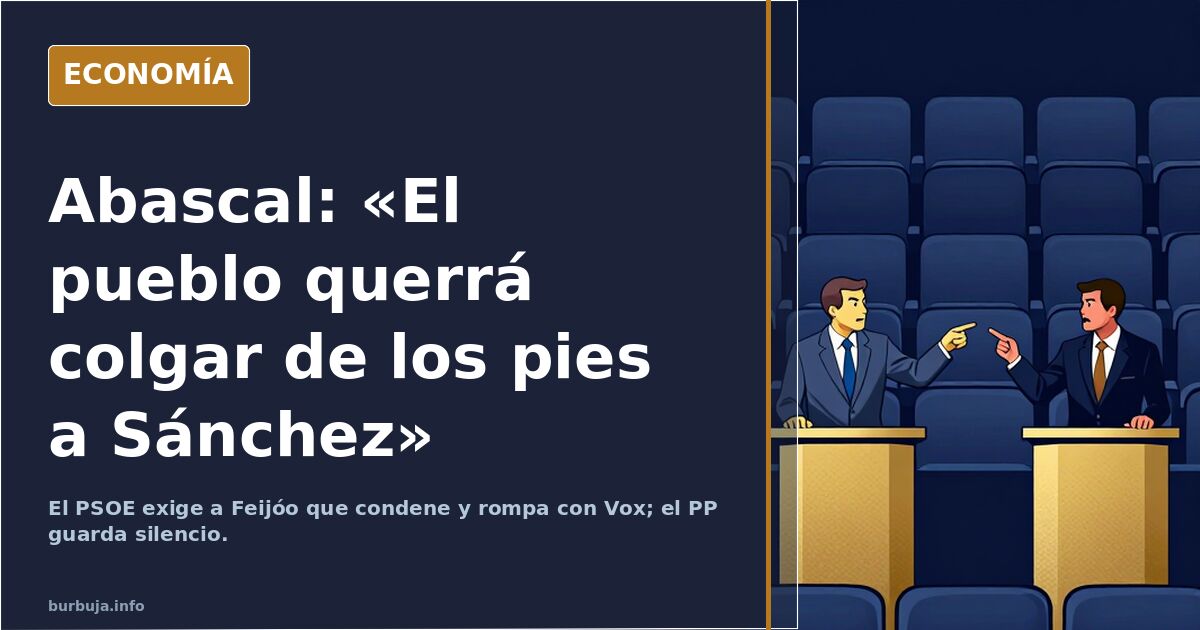 Ilustración editorial de una cuerda tensa y un atril vacío en tonos azul marino y dorado, símbolo de la amenaza política de A