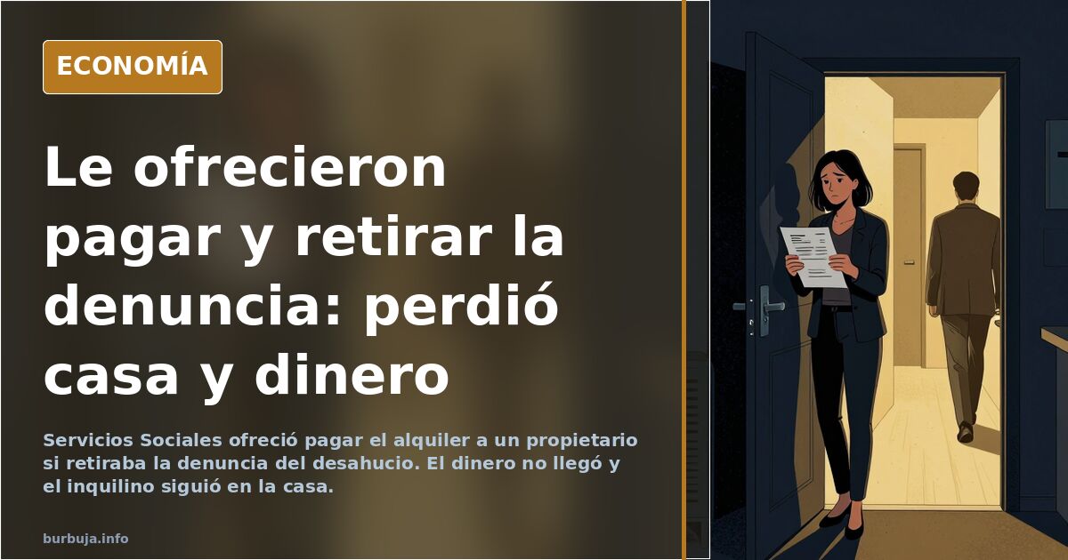 Servicios Sociales ofreció pagar el alquiler si retiraba la denuncia
