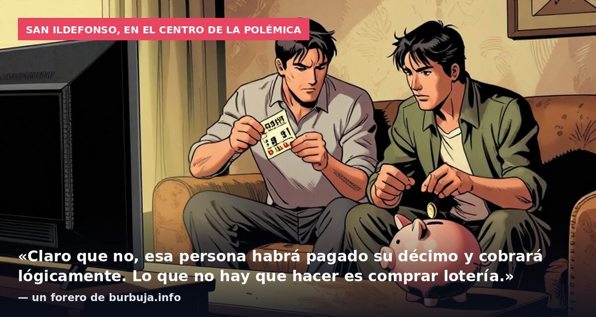 San Ildefonso, en el centro de la polémica: «Claro que no, esa persona habrá pagado su décimo y cobrará lógicamente. Lo que no hay que hacer es comprar lotería.» — un forero de burbuja.info