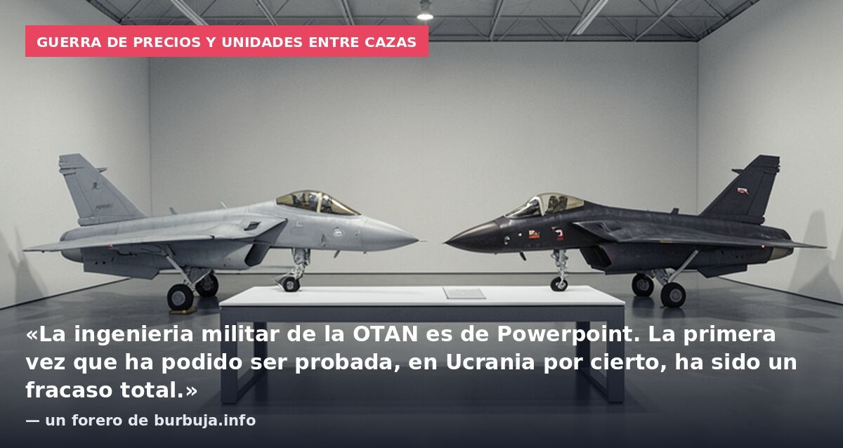 Guerra de precios y unidades entre cazas: «La ingenieria militar de la OTAN es de Powerpoint. La primera vez que ha podido ser probada, en Ucrania por cierto, ha sido un fracaso total.» — un forero de burbuja.info