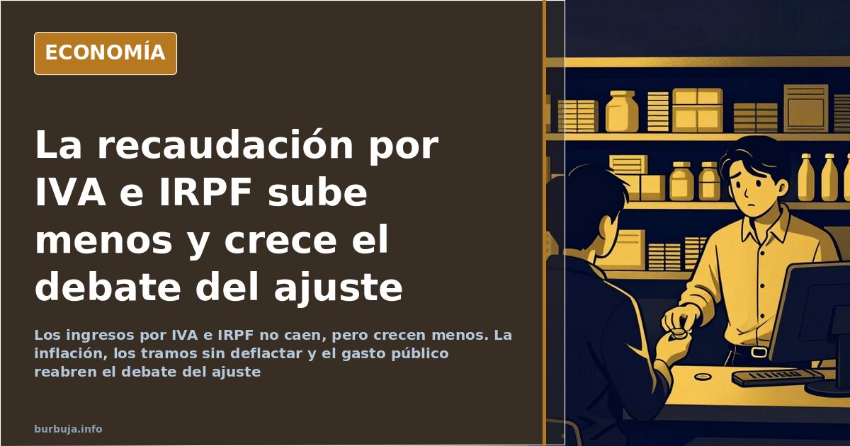 La recaudación por IVA e IRPF sube menos y complica el ajuste