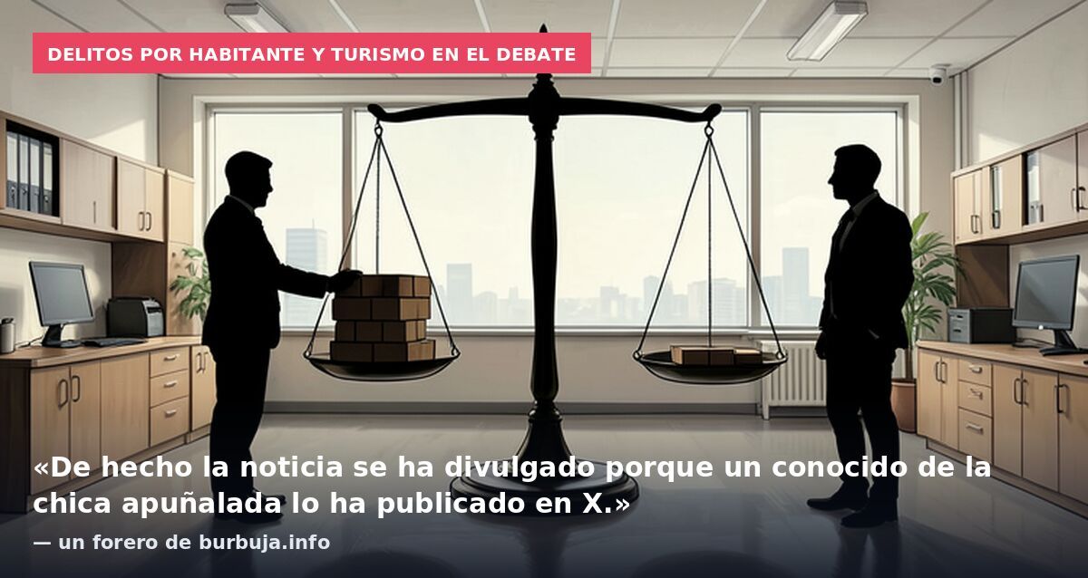 Delitos por habitante y turismo en el debate: «De hecho la noticia se ha divulgado porque un conocido de la chica apuñalada lo ha publicado en X.» — un forero de burbuja.info