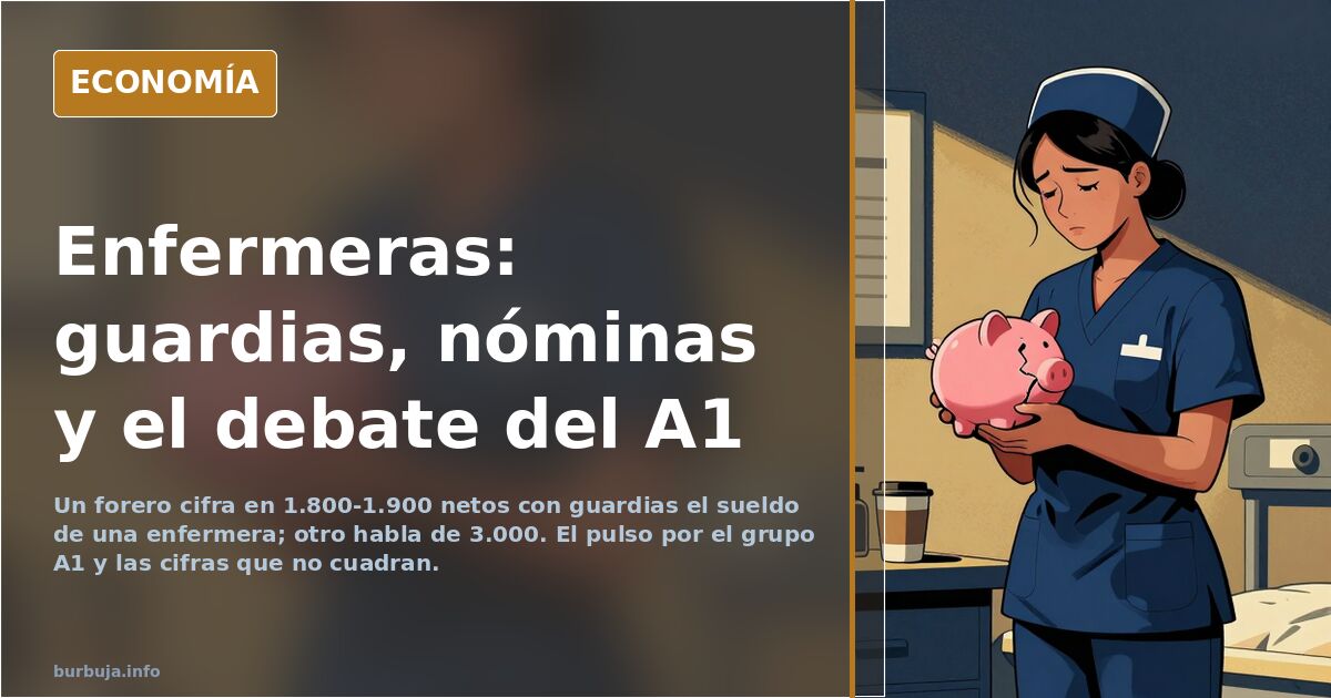 Enfermera de un hospital revisando una nómina y un cuadrante de guardias nocturnas sobre una mesa de trabajo