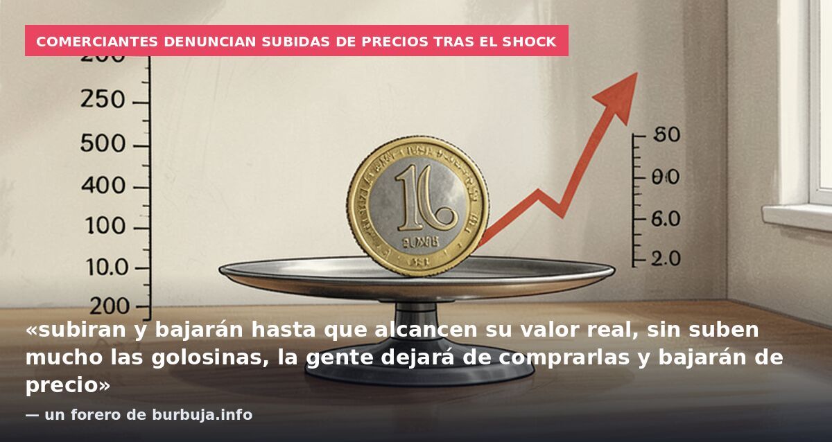 Comerciantes denuncian subidas de precios tras el shock: «subiran y bajarán hasta que alcancen su valor real, sin suben mucho las golosinas, la gente dejará de comprarlas y bajarán de precio» — un forero de burbuja.info