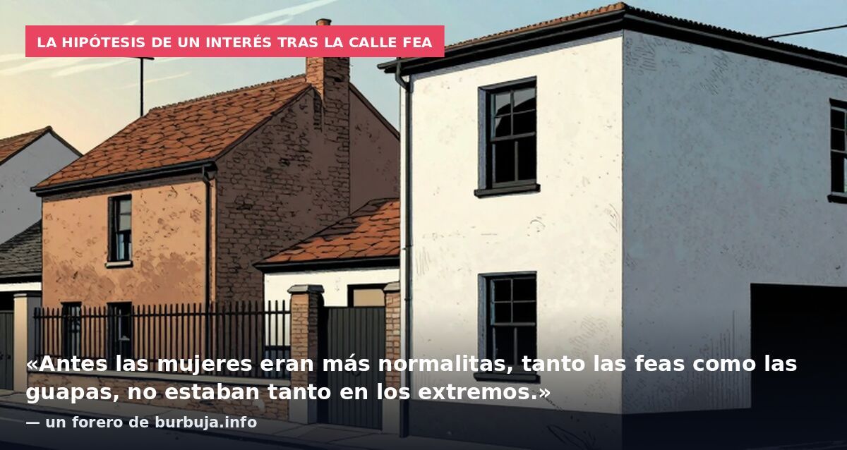 La hipótesis de un interés tras la calle fea: «Antes las mujeres eran más normalitas, tanto las feas como las guapas, no estaban tanto en los extremos.» — un forero de burbuja.info